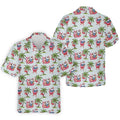 Tropical Santa Flamingo Beach Golf Polo, Christmas Golf Shirt, Golf Apparel For Men