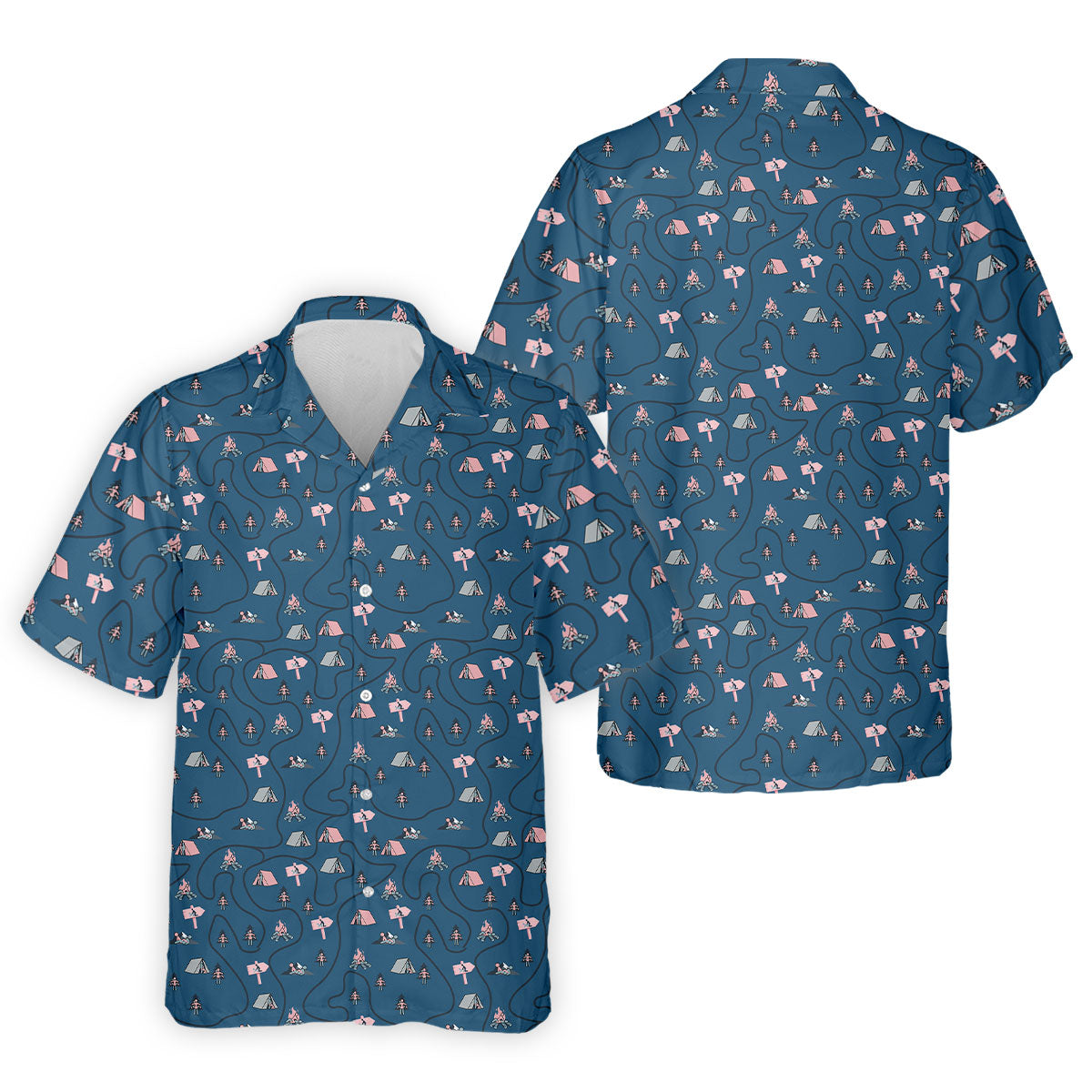 Funny Adult Humor Camping Men's Golf Shirt, Golf Polo Shirts For Men, Printed Golf Shirts