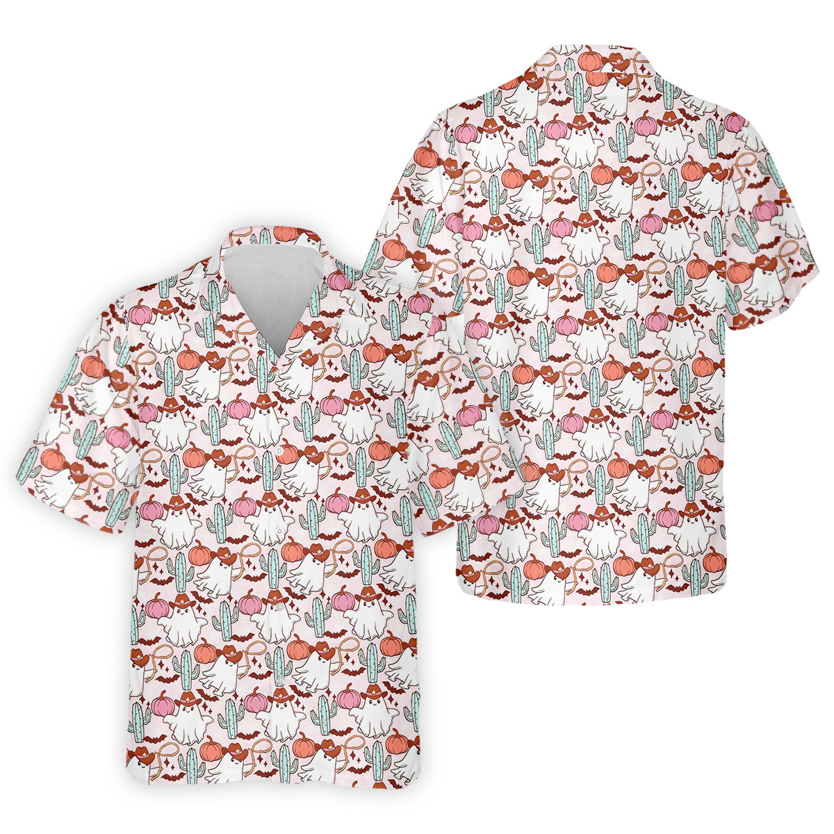 Cowboy Ghost Howdy Halloween Fun Golf Shirts For Men, Polo Shirts For Men, Golfing Apparel
