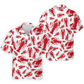 Lobster Pattern Vintage Hawaiian Golf Shirt, Men's Golf Shirt, Polo Shirts For Men