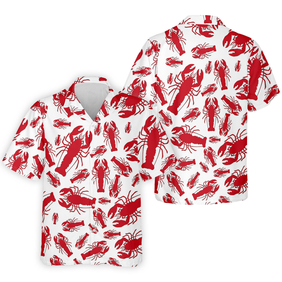 Lobster Pattern Vintage Hawaiian Golf Shirt, Men's Golf Shirt, Polo Shirts For Men
