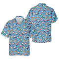 Surfing Santa Christmas Ocean Pattern Polo Shirt, Mens Golf Polo, Christmas Golf Shirt