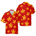 Red Hawaiian Floral Pattern Golf Polo Shirt, Hawaiian Golf Shirt, Golf Polo Shirts For Men