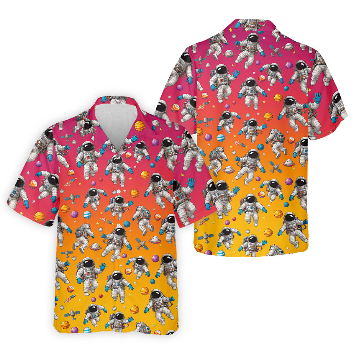 Space Astronaut Hawaiian Golf Shirt, Men's Golf Shirt, Polo Shirts For Men