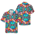Abstract Geometric Pop Art Golf Polo Shirt, Men's Golf Shirt, Mens Golf Apparel