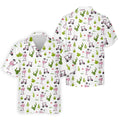 Pink Flamingo Golf Cart Cactus Hawaiian Golf Shirt, Mens Golf Polo, Golf Apparel For Men
