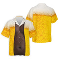 Beer Pint Illusion Pattern Hawaiian Golf Shirt, Golf Shirts For Men, Polo Shirts For Men