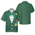 St Patrick's Day Green Shamrock Suit Whiskey Golf Print Golf Shirt, Polo Shirts For Men, Golf Shirts For Men