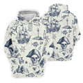 Ivory Vintage Pirate Map Pattern Golf Shirt, Women's Golf Shirt, Hawaiian Golf Shirt, Golf Polo For Women