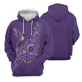 Cancer Awareness Purple Ribbon Floral Polo Shirt, Mens Golf Polo, Golf Shirts For Men