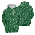 Stick Figure Golf Pose Shamrock Golf Shirt, St Patrick's Day Golf Tops For Men, Polo Shirts For Men