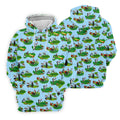 Funny Golf Gopher Cartoon Pattern Golf Polo Shirt, Women's Golf Tops, Ladies Golf Shirts