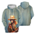 Tropical Monkey Mist Blue Hawaiian Golf Shirt, Men's Golf Shirt, Polo Shirts For Men