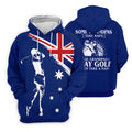 Real Grandpas Play Golf Then Take A Nap Australia Flag Print Fun Women's Golf Shirts, Ladies Golf Polos