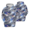Silver Marble Golf Shirt, Futuristic Holographic Wave Pattern, Golf Shirt For Women