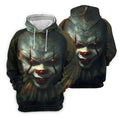 Scary Clown Face Halloween Polo Shirt, Golf Polo Shirts For Men, Mens Golf Apparel