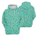 Tropical Vibe Hawaiian Pattern Turquoise Golf Shirt, Golf Tops For Men, Golf Gift For Men
