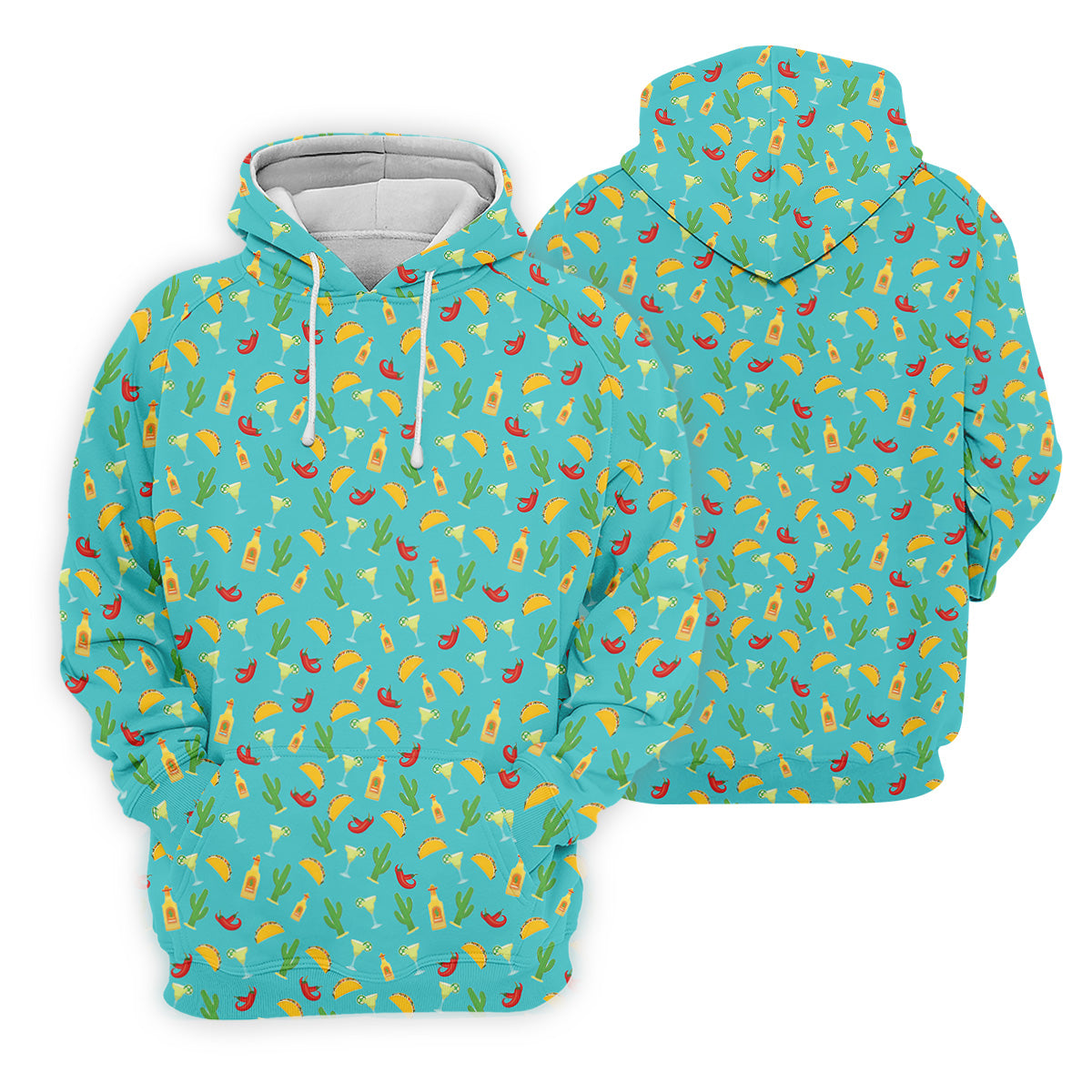 Tropical Vibe Hawaiian Pattern Turquoise Golf Shirt, Golf Tops For Men, Golf Gift For Men