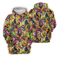 Psychedelic Bigfoot Cannabis Leaf Hawaiian Polo Shirt, Mens Golf Shirts, Golf Apparel For Men