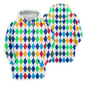 Colorful Argyle Golf Shirt, Classic Diamond Pattern Polo, Polo Shirts For Men