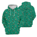 Funny Goose Golf Cart Pattern Green Polo Shirt, Men's Golf Shirt, Mens Golf Apparel