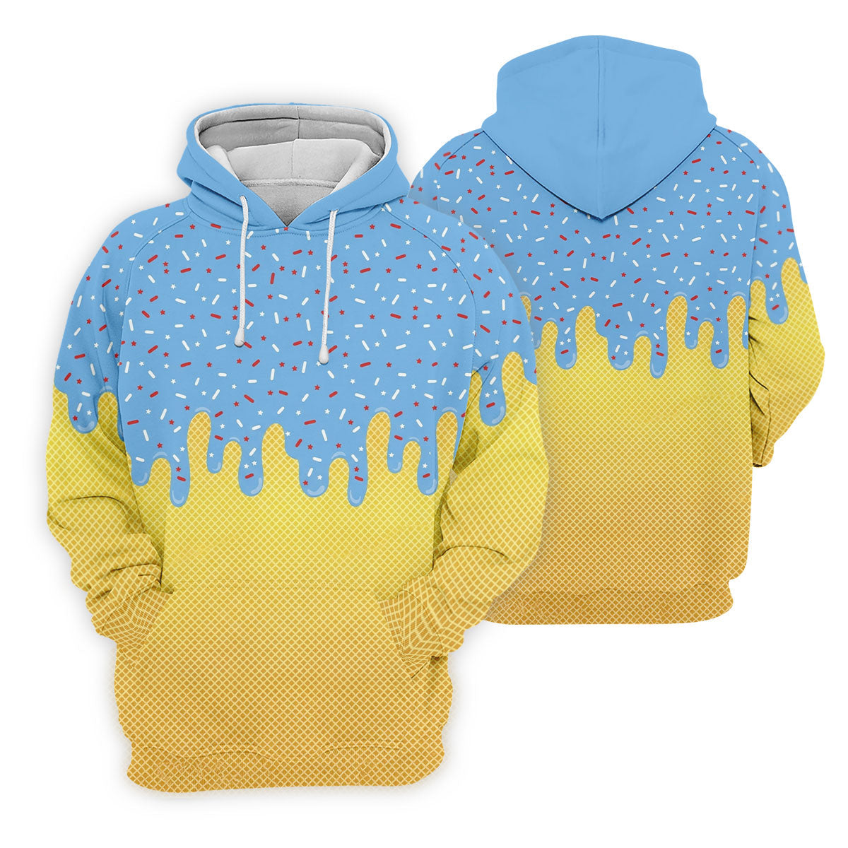 Ice Cream Pattern Hawaiian Golf Shirt, Summer Vibe Women's Golf Tops, Ladies Golf Shirts