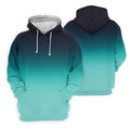 Turquoise Gradient Hawaiian Golf Shirt, Golf Tops For Men, Polo Shirts For Men