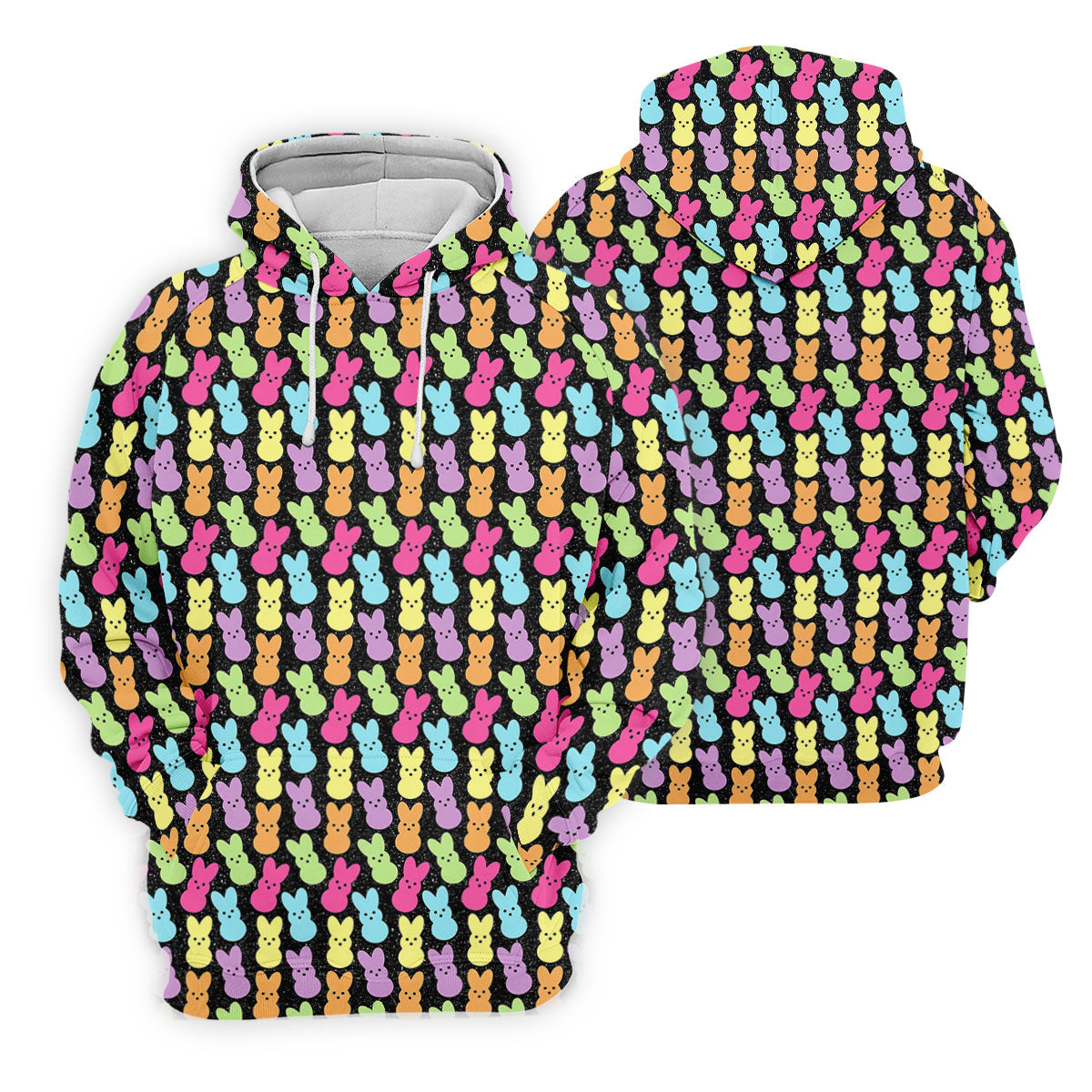Colorful Easter Peeps Black Golf Shirt, Golf Shirts For Men, Cute Golf Outfit, Polo Shirts For Men