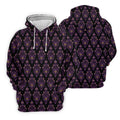 Purple Haunted Demon Faces Halloween Polo Shirt, Printed Golf Shirts, Golf Apparel For Men