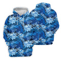 Blue Tropical Hibiscus Floral Golf Shirt, Mens Polo Shirts, Golf Apparel For Men