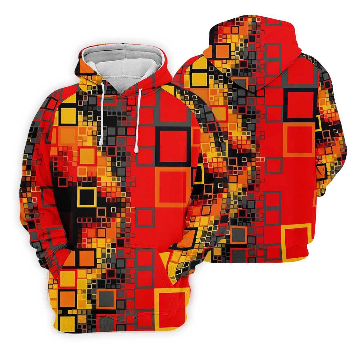 Geometric Abstract Art Hawaiian Golf Shirt, Retro Golf Shirt, Women's Golf Tops, Ladies Golf Shirts