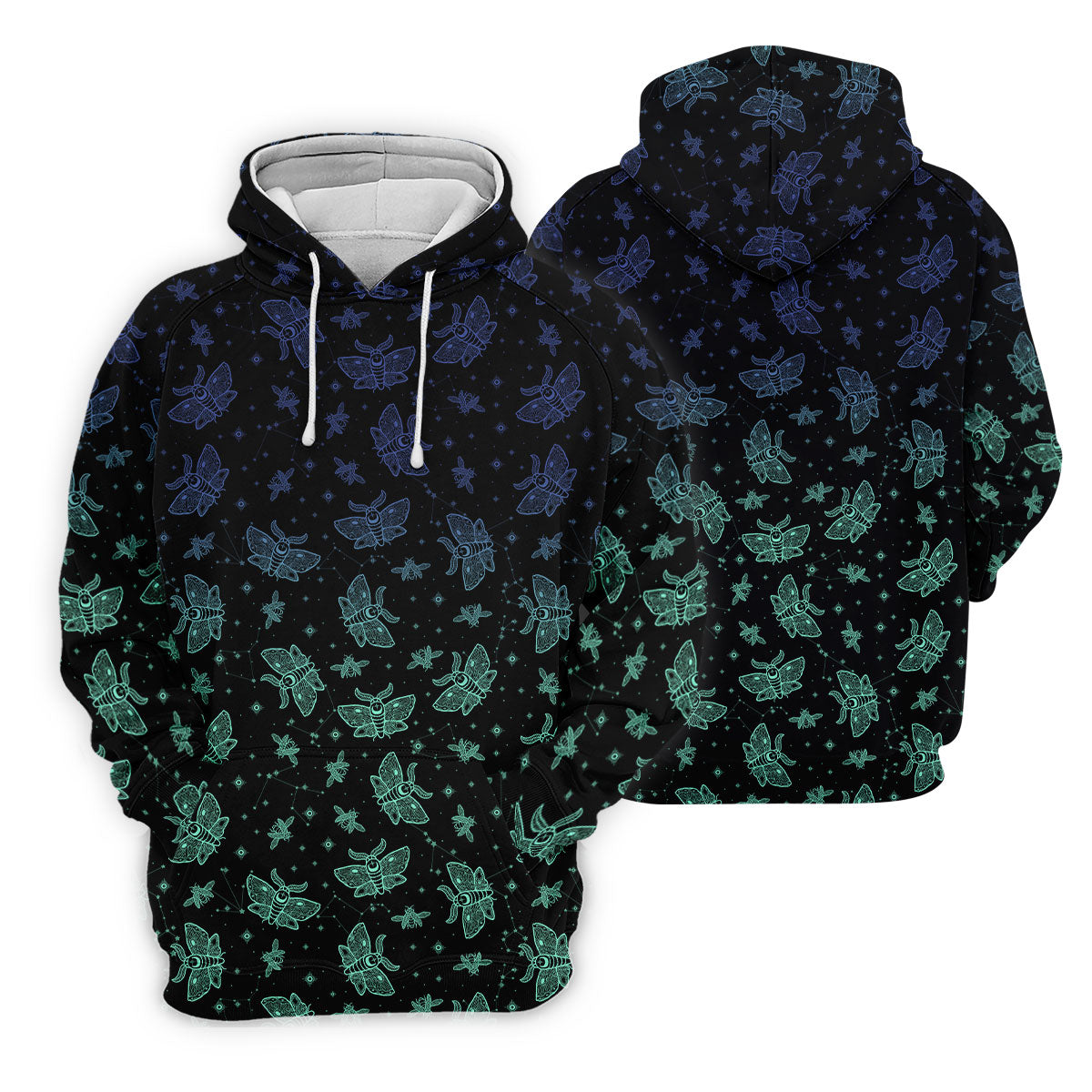 Celestial Moth Hawaiian Golf Shirt, Retro Golf Shirt, Halloween Golf Shirt, Women's Golf Tops