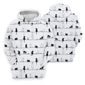 Cute Black and White Cats Pattern Golf Shirt, Women's Golf Tops, Golf Shirts For Women