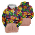 Funny Belly Illusion Colorful Pattern Polo Shirt, Mens Golf Polo, Golf Shirts For Men