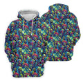 Colorful Zombie Head Pattern Halloween Golf Polo Shirt, Mens Golf Polo, Golf Shirts For Men