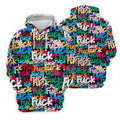 Bold Colorful Fuck Graffiti Typography Golf Shirt, Men's Golf Shirt, Golf Apparel For Men