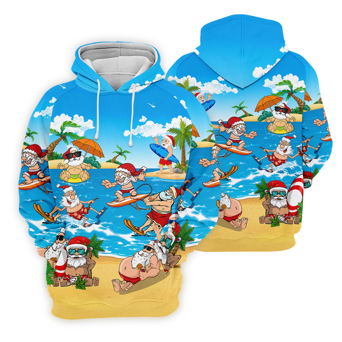 Santa Claus Summer Beach Party Golf Shirt, Golf Polo For Women, Christmas Golf Shirt
