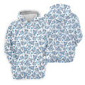 Blue Rose Floral Heart Pattern Golf Shirt, Women's Golf Tops, Golf Polo For Women