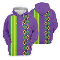 Fleur De Lis Argyle Pattern Purple Green Gold Stripes Golf Tops For Men, Polo Shirts For Men, Golf Shirts For Men