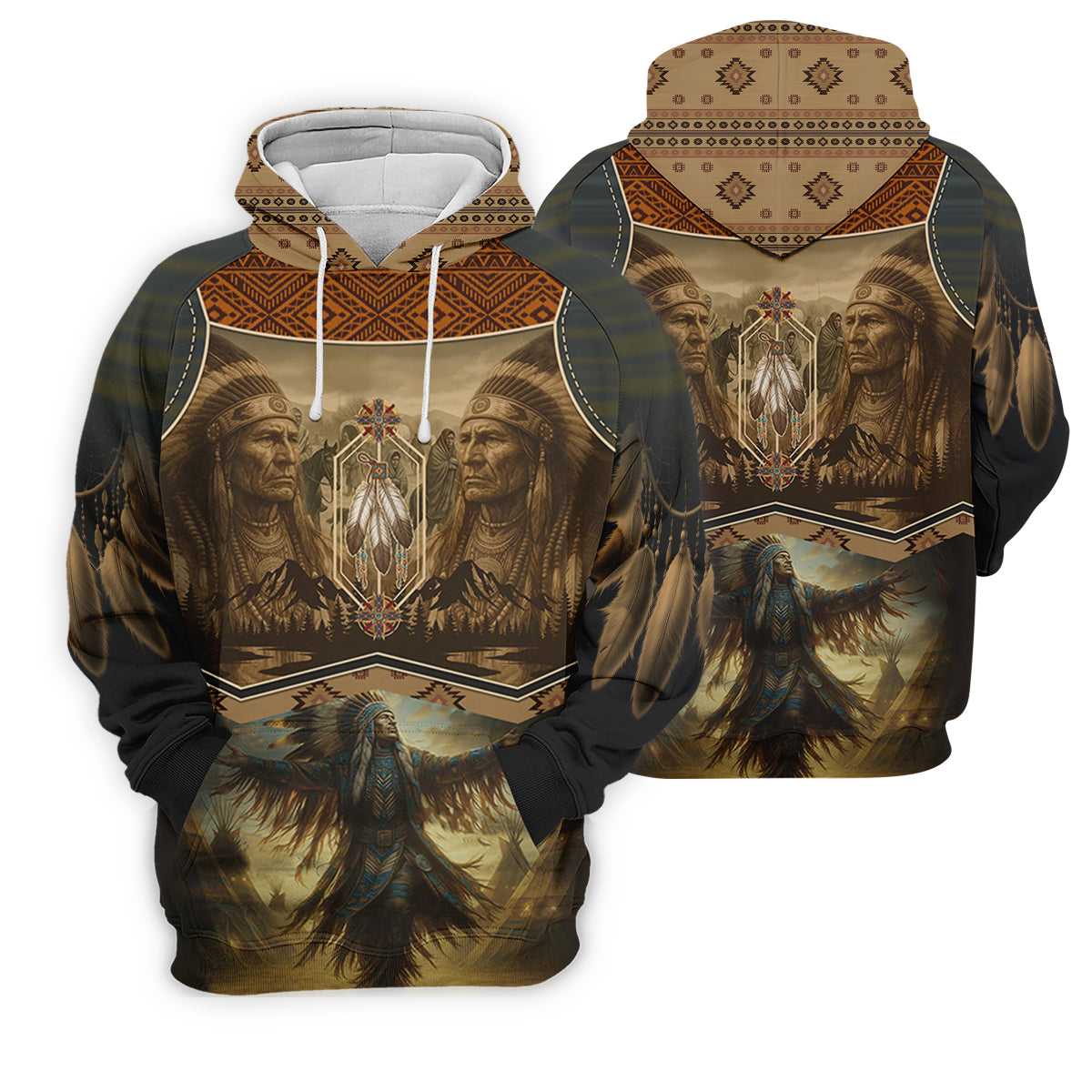 Spirit of the Ancestors Golf Tops For Men, Native American Ancestry Polo Shirts For Men, Indigenous Peoples Month