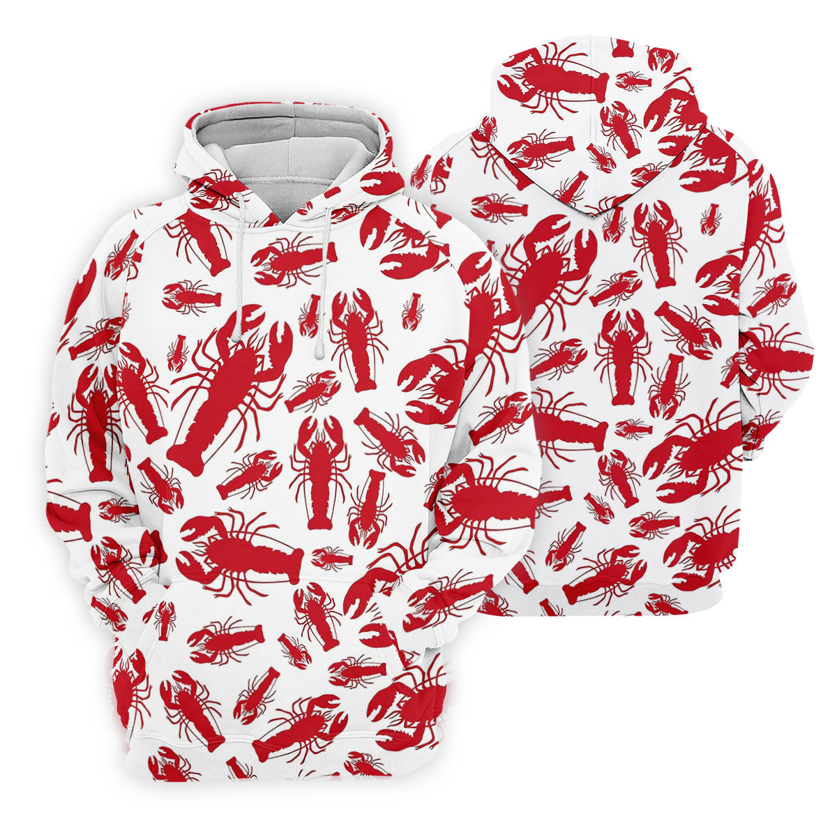 Lobster Pattern Vintage Hawaiian Golf Shirt, Men's Golf Shirt, Polo Shirts For Men