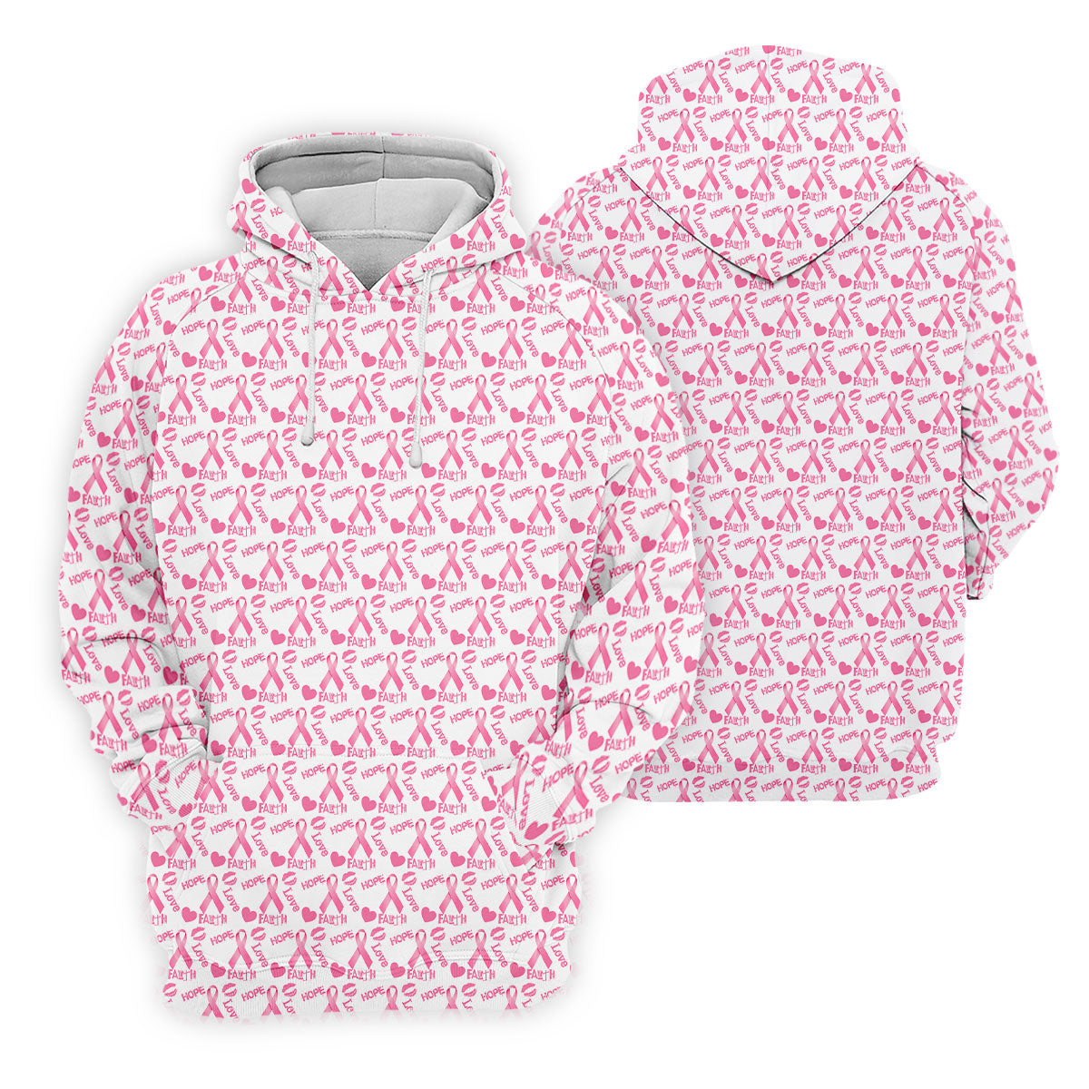 Hope Love Faith Pink Ribbon Breast Cancer Golf Shirt, Men's Golf Shirt, Mens Golf Apparel