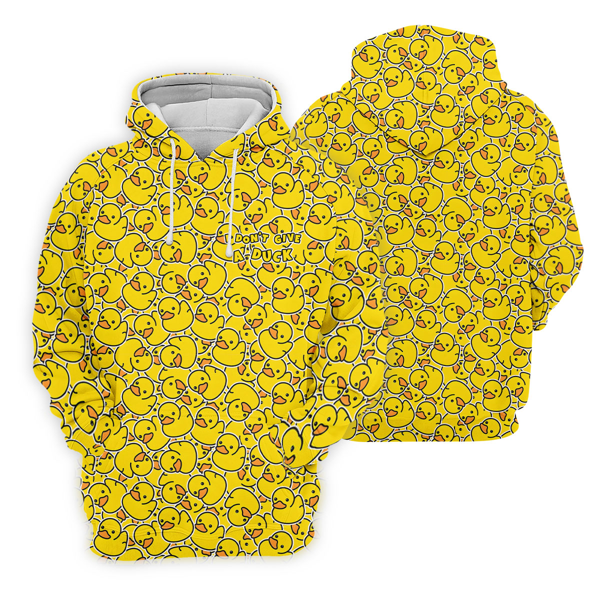 I Don't Give A Duck Yellow Rubber Duck Hawaiian Golf Shirt, Men's Funny Golf Shirts