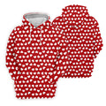 White And Red Heart Pattern Golf Tops For Men, Valentine Golf Gift, Polo Shirts For Men, Golf Gift For Men