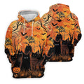 Spooky Black Cat Halloween Golf Polo Shirt, Men's Golf Shirts, Hawaiian Golf Shirt