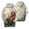 Lion Dreamscape Mist Hawaiian Golf Polo, Golf Tops For Men, Golfing Apparel