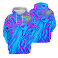 Neon Psychedelic Zebra Pattern Vintage Hawaiian Golf Shirt, Men's Golf Shirt, Polo Shirts For Men