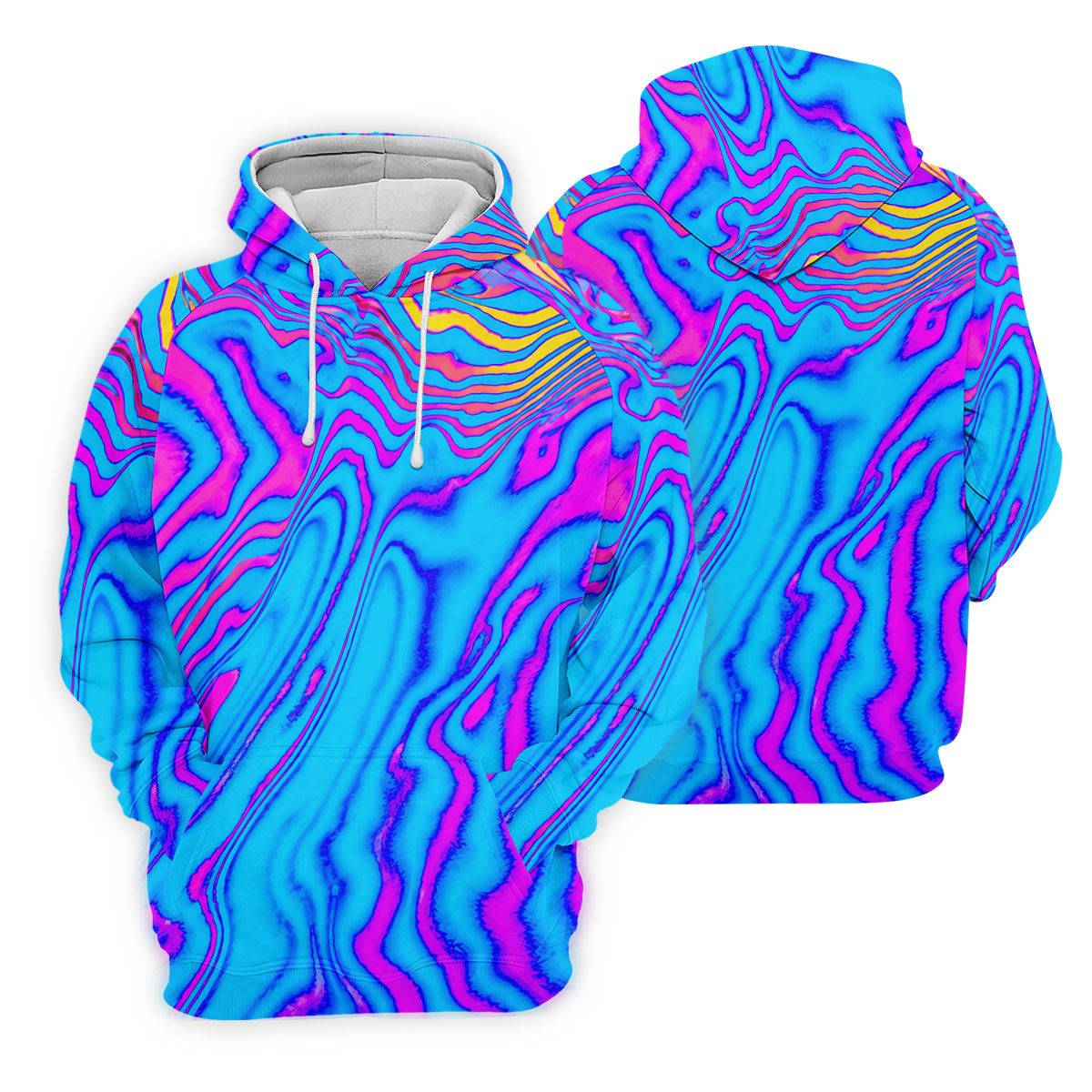 Neon Psychedelic Zebra Pattern Vintage Hawaiian Golf Shirt, Men's Golf Shirt, Polo Shirts For Men