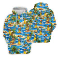 Yellow Rubber Duck Beach Theme Hawaiian Golf Shirt, Women's Golf Tops, Ladies Golf Shirts