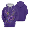 Purple Hummingbird Cancer Awareness Polo Shirt, Golf Shirts For Men, Mens Golf Apparel